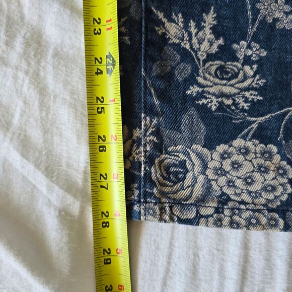 Vintage Ralph Lauren/ Lauren Jeans Floral Print Denim Straight Ankle Size 12 - Picture 9 of 9